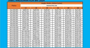 Kupedes Tabel Pinjaman BRI 2025 Non KUR