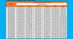 Tabel Angsuran KUR BRI November 2025