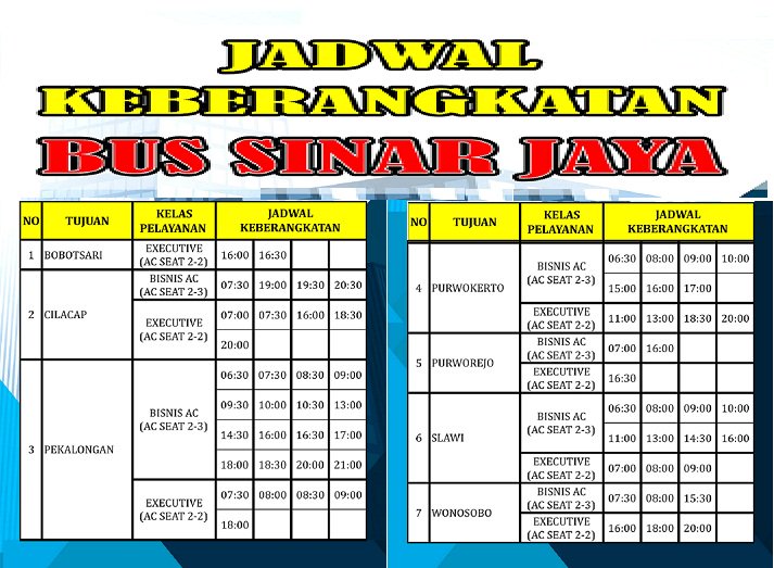 Tiket Sinar Jaya Lebaran 2025