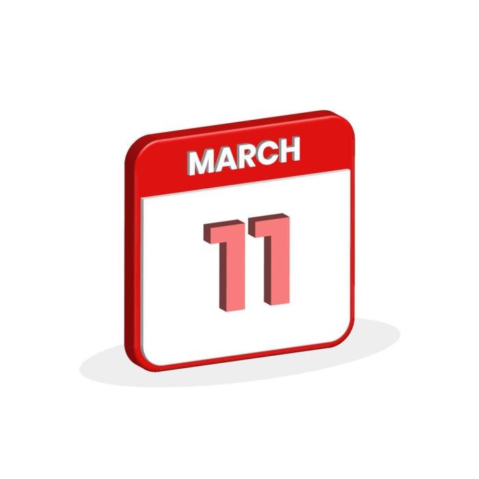 Tanggal 11 Maret Hari Apa