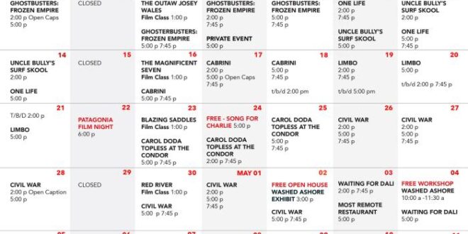 Jadwal Bioskop Bulan Maret