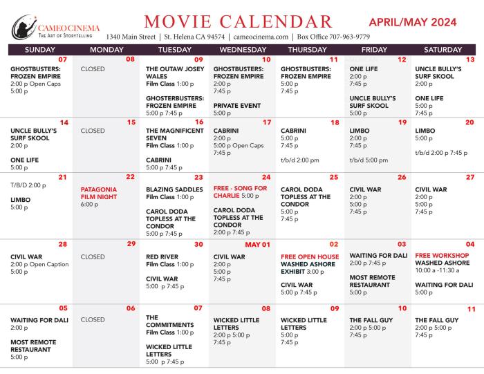 Jadwal Bioskop Bulan Maret