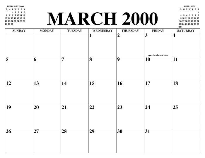 Kalender Jawa Tahun 2000 Bulan Maret