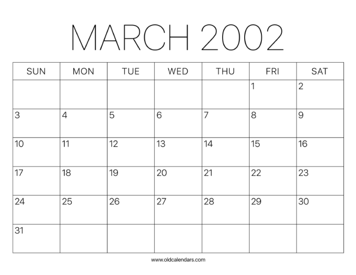 Kalender Jawa Maret 2002