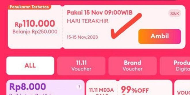 Voucher Shopee 29 Maret 2025