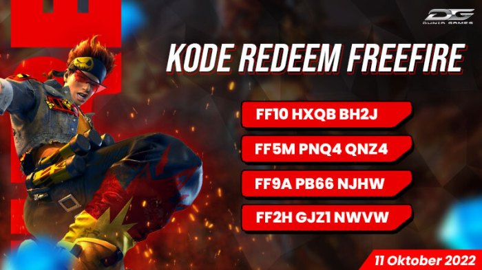 Kode Redeem FF 11 Maret 2025