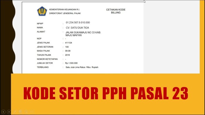 Kode Pajak Pph 23 2025