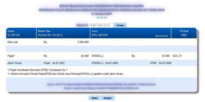 Cek Pajak Kendaraan Online Jateng 2025