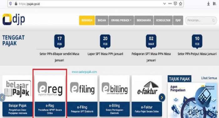 Ereg Pajak Co Id Daftar 2025