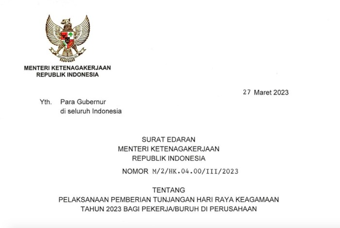 Rumus THR Maret 2025 Karyawan Harian