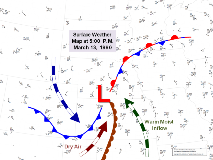 1990 tornado march afternoon surface late enlarge map click outbreak gid weather gov 13 Maret 1990 Hari Apa