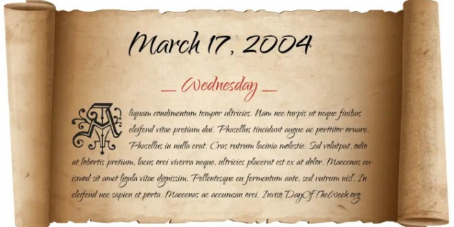 21 Maret 2004 Hari Apa
