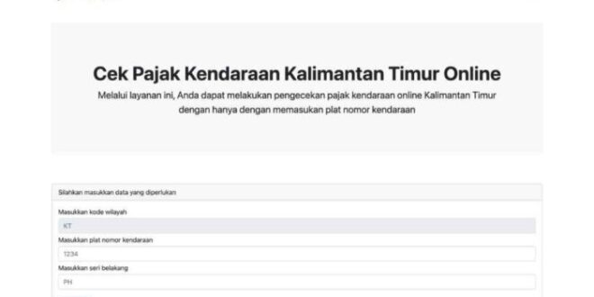 Cek Pajak Kendaraan Online Kaltim 2025
