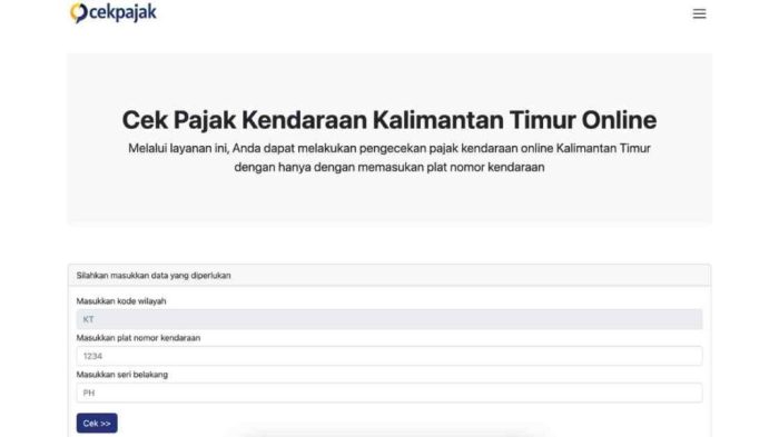Cek Pajak Kendaraan Online Kaltim 2025