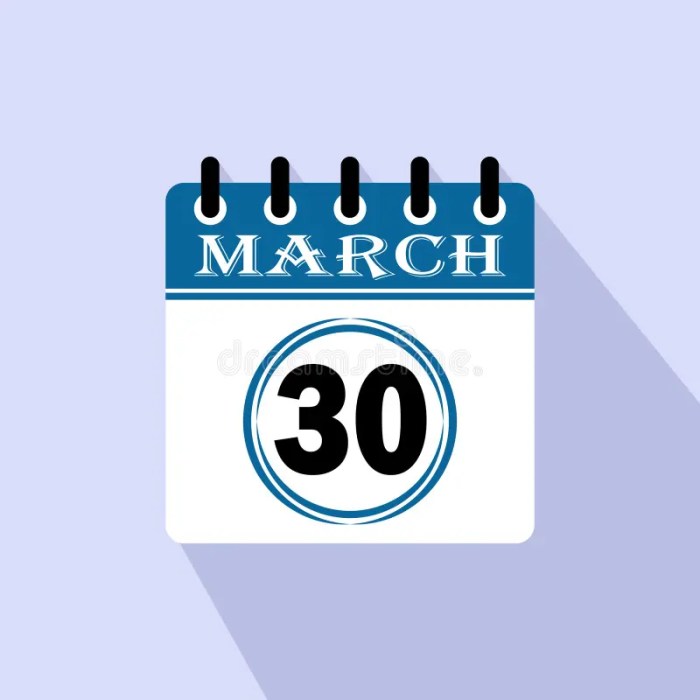 Tanggal 30 Maret Hari Apa