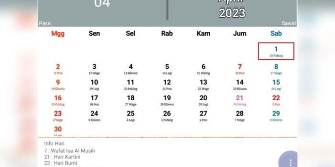 Kalender Maret 2001 Lengkap Dengan Weton