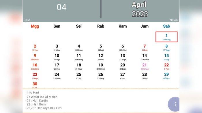 Kalender Maret 2001 Lengkap Dengan Weton