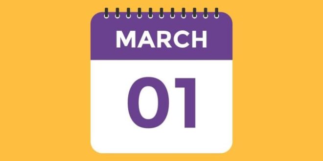 Tanggal 1 Maret Hari Apa