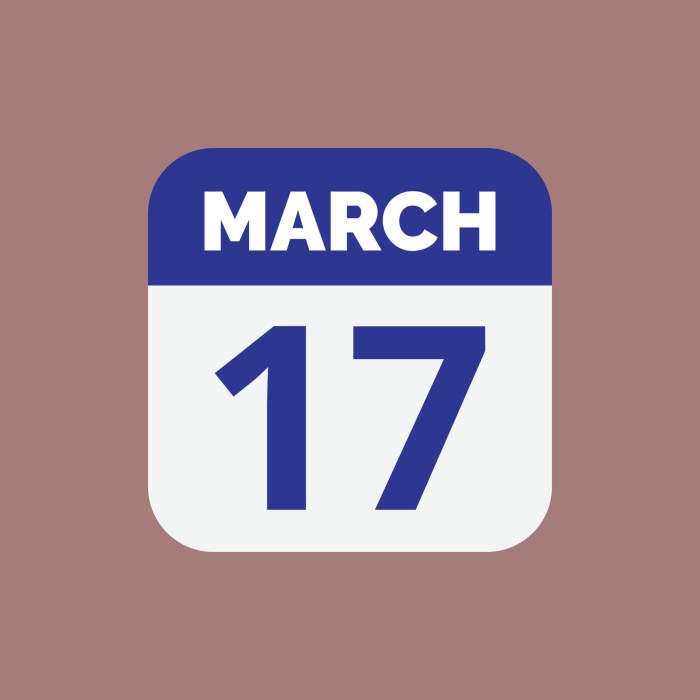 Tanggal 17 Maret Hari Apa