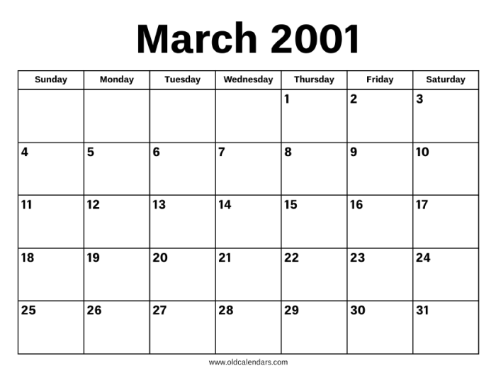 Calendar march 2001 2002 year 2003 2005 2025 2011 2009 2008 2010 2023 1990 2000 2006 2028 2073 2027 2026 14 Maret 2001 Hari Apa