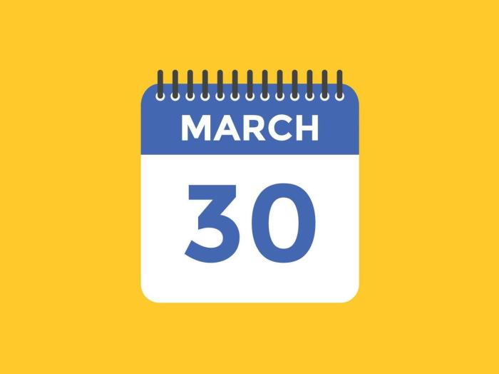 Tanggal 30 Maret Hari Apa