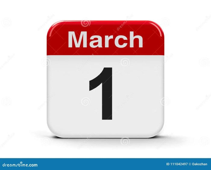 Tanggal 1 Maret Hari Apa