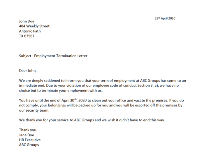 Dismissal letters sample examples share opens window click twitter facebook Dismissal letters sample examples share opens window click twitter facebook