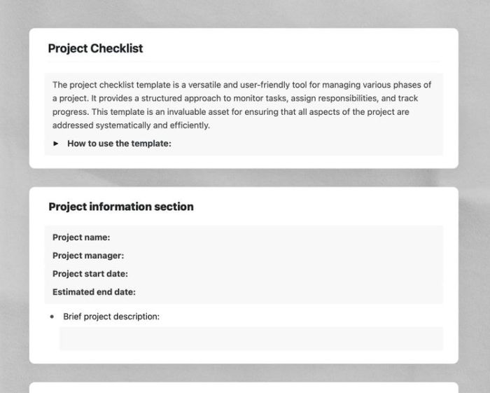 Contoh Checklist Pekerjaan Proyek