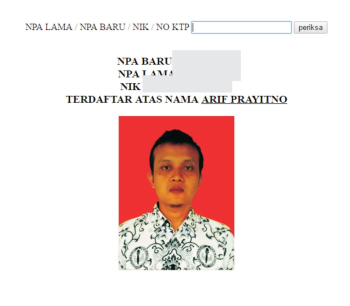 Contoh Kartu Pgri