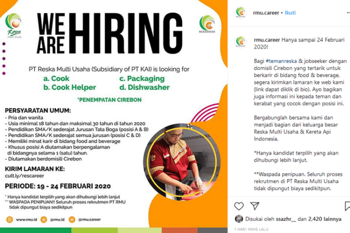 Contoh Surat Lamaran Kerja Pt Kai