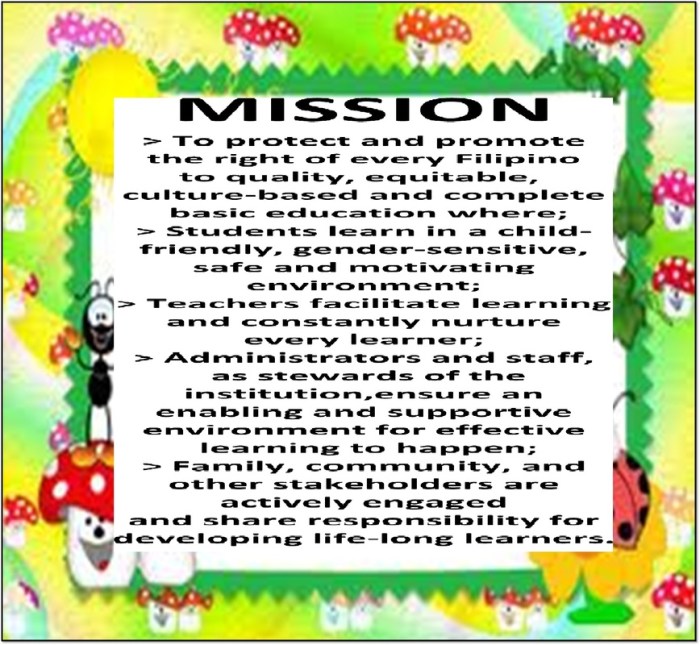 Statement goals mission kindergarten Contoh Visi Misi Paud