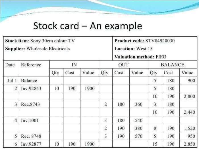 Contoh Kartu Stock