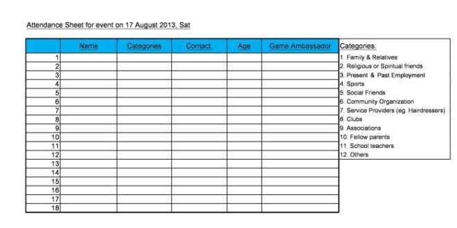 Contoh Format Absensi Siswa