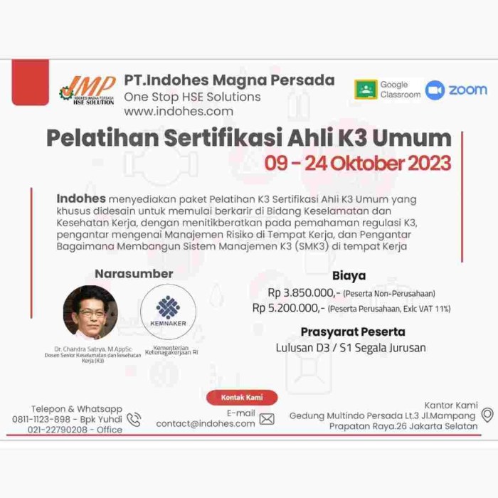 Contoh Sertifikat K3 Umum Kemnaker