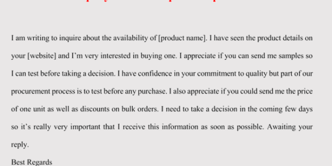 Contoh Inquiry Letter Bahasa Inggris
