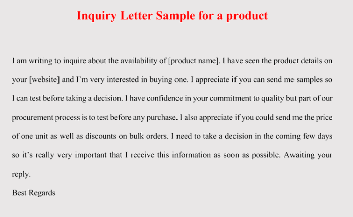 Contoh Inquiry Letter Bahasa Inggris