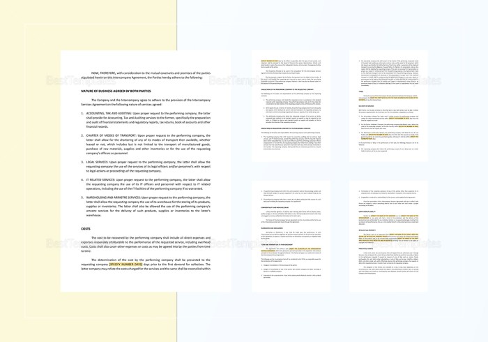 Agreement intercompany fee Contoh Surat Perjanjian Kerjasama Antar Perusahaan
