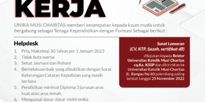 Lowongan Kerja Palembang 2021 2025