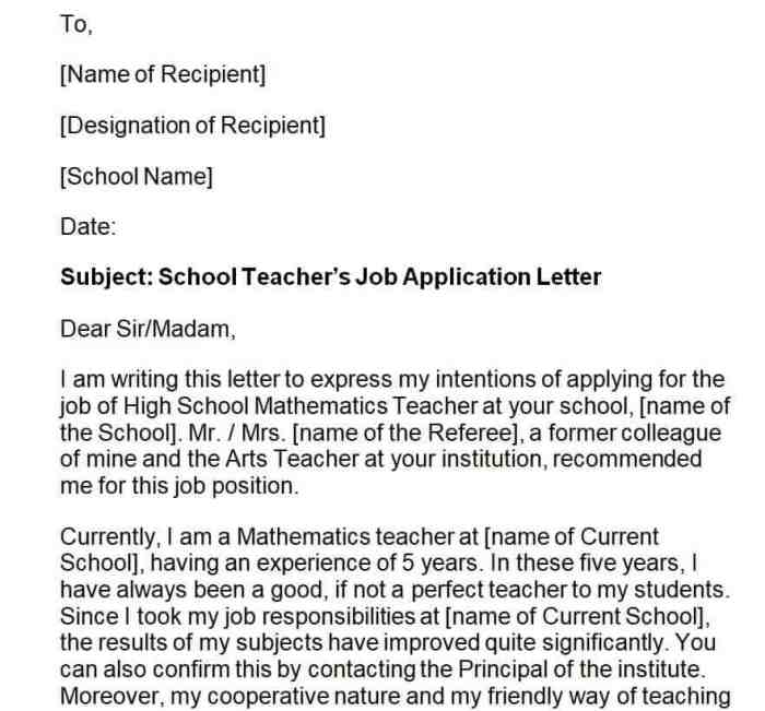 Contoh Surat Lamaran Kerja Di Sekolah 2025