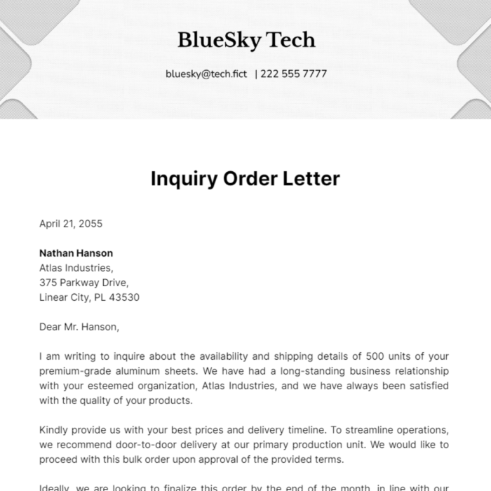 Order letter placing sample word Contoh Surat Pengiriman Pesanan