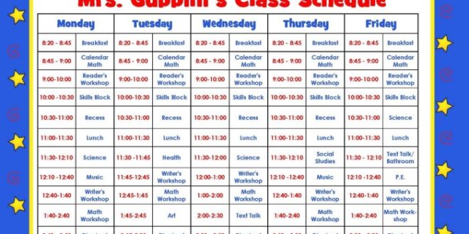 Contoh Jadwal Pelajaran Tk