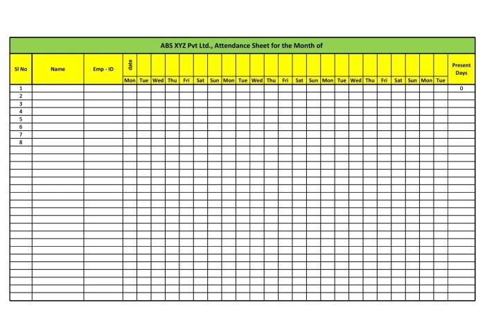 Contoh Format Absensi Siswa