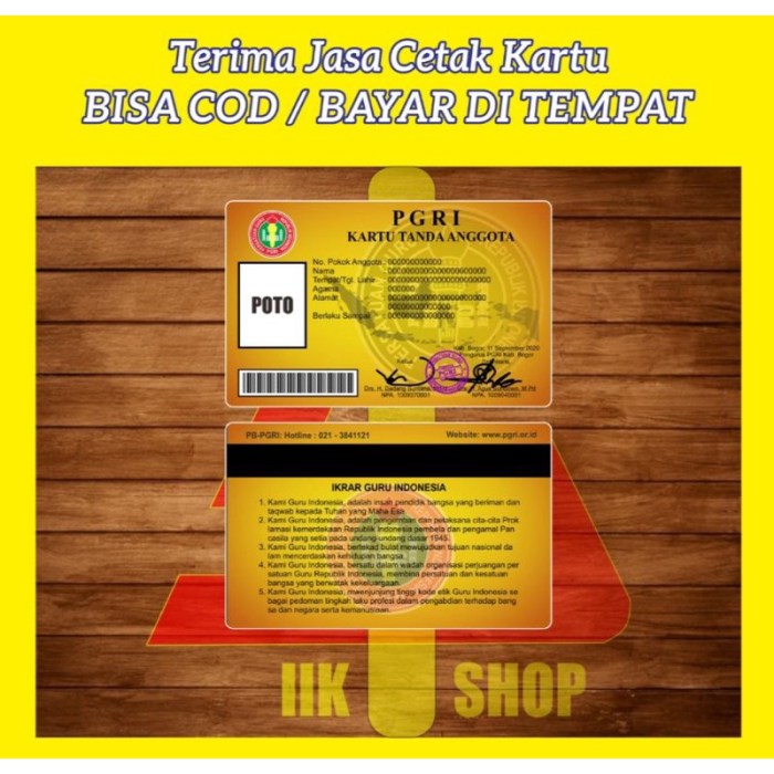 Contoh Kartu Pgri