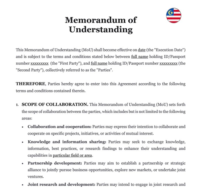 Understanding memorandum sample template Understanding memorandum sample template