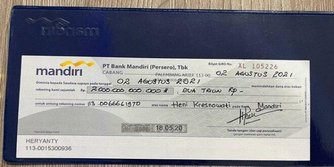 Contoh Cek Kosong Bank Mandiri
