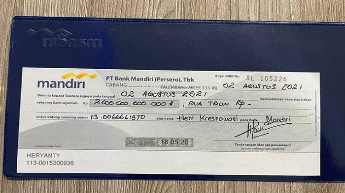 Contoh Cek Kosong Bank Mandiri