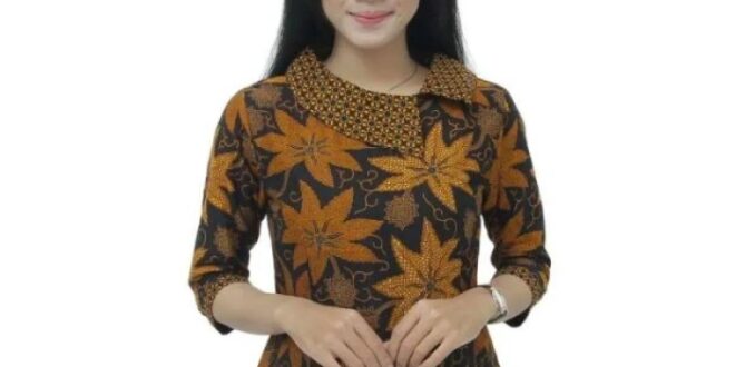 Model Baju Kerja Wanita Polos Kombinasi Batik 2025