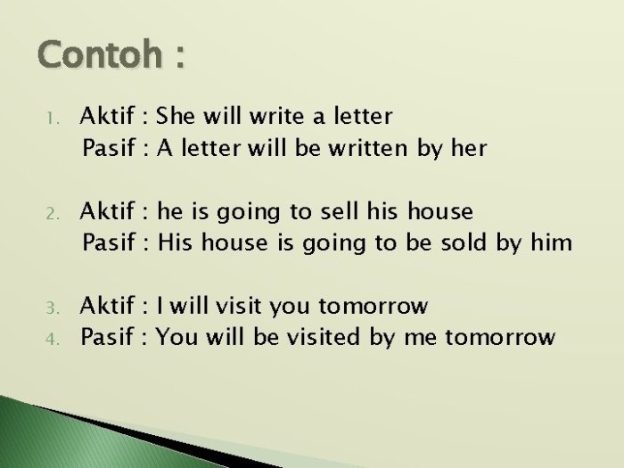 Passive active sentences slideshare past Contoh Kata Kerja Pasif 2025