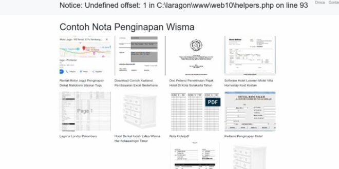Contoh Nota Penginapan Wisma