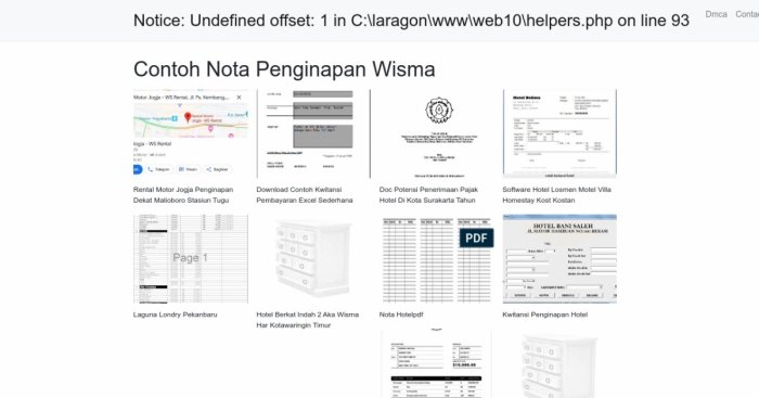 Invoice guest opendocs receipt invoices Contoh Nota Penginapan Wisma